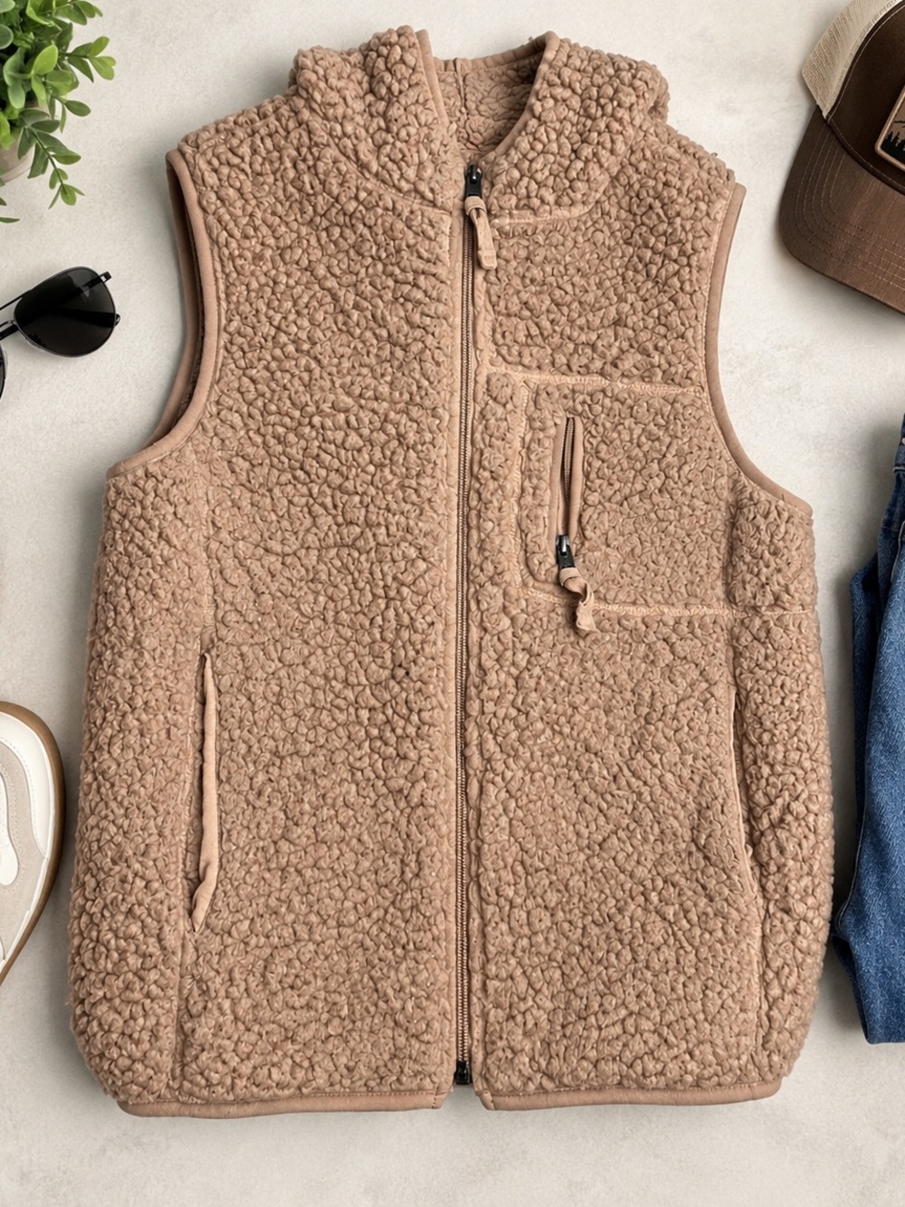 Original Weatherproof Vintage Sherpa Hooded Vest – Size S/CH